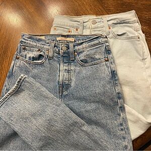 Levi’s wedgie straight Medium and Light Blue Women Jeans size 24 two pack